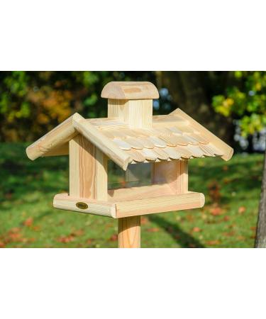 Dobar 21277E Large Bird Feeder Solid Wood Bird House with Shingle Roof Premium Bird Feeding Station for Container Montage 38x38x30 cm - Buy Online on SooperMarket.com