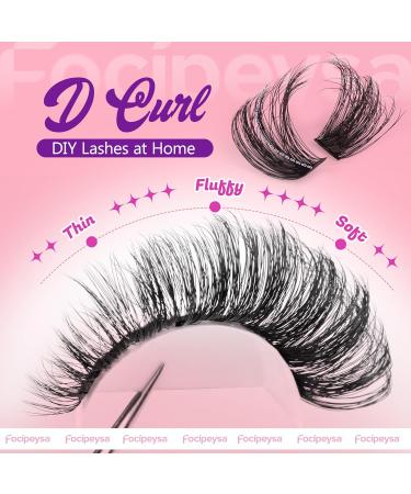 Focipeysa Fluffy Lash Clusters 100D | 10-18mm Individual D Curl Eyelash Extensions | DIY Lash Kit for Beginners | International Shipping Available - Buy Online on SooperMarket.com