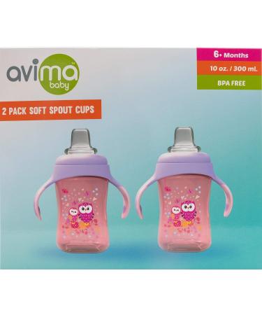 Avima Baby 10 oz Soft Spout Sippy Cups Pink - Set of 2 (2 Count) - Pack of 1 - Pink - Buy Online on SooperMarket.com