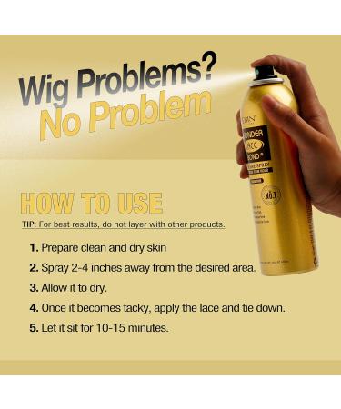 EBIN NEW YORK Wonder Lace Bond Adhesive Spray Sensitive - Extreme Firm Hold 14.2 fl. oz./ 402mL |Sensitive Use Fast Drying No Residue No Build-up Powerful Hold All-Day Hold Easy Daily Wig Install Sensitive 14.2 fl oz / 400mL - Buy Online on SooperMarket.com