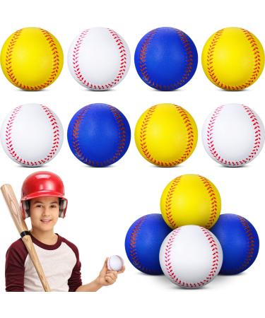 Foam Training Baseballs Foam Baseballs Soft Baseballs Practice Baseballs for Kids Teenager Players Training Balls 12 Pack (Blue White Yellow)