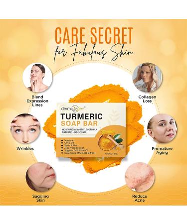 Organic Turmeric Soap Bar 3.5 OZ - Handcrafted Skincare for Face & Body | Blemish Control, Acne Reduction, Radiant Skin | Fades Scars, Sun Damage, Age Spots - Natural Ingredients - Buy Online on SooperMarket.com