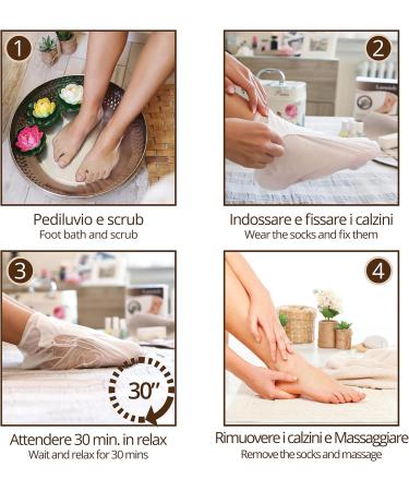 Larminly Foot Mask - Moisturizing Treatment for Dry Cracked Feet Calluses & Corns | 3 Pairs | Italian Quality - Buy Online on SooperMarket.com