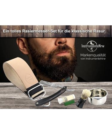 Premium Damascus Razor Set with Leather Strop - Handcrafted Quality from Solingen | International Shipping Available - Buy Online on SooperMarket.com