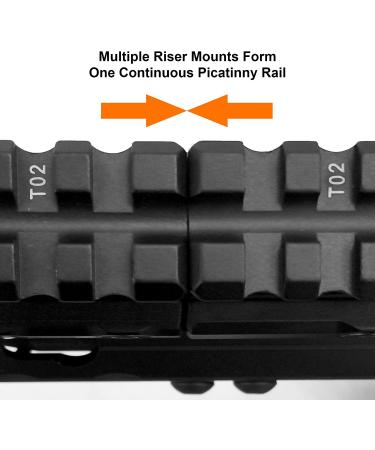 3-Slot Slim Picatinny Short Riser Mount - 1 High - Black | 3 Slots - Buy Online on SooperMarket.com