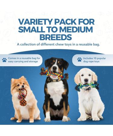 Fur & Bone 10 Pack Dog Rope Toy Dog Chew Toys for Aggressive Chewers - Cotton Puppy Toys | Dog Toys Indestructible for Dog Chews | Dog Toy Indestructible Dog Toys Dog Accessories Chew Toys for Dogs - Buy Online on SooperMarket.com