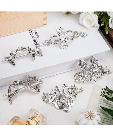 Noverlife 5PCS Celtic Hairpins - Vintage Silver Viking Hair Clips for Girls and Women - Buy Online on SooperMarket.com