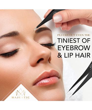 Fine Point Tweezers for Precision Plucking - Stainless Steel Splinter and Hair Removal Tool by Majestic Bombay - Buy Online on SooperMarket.com
