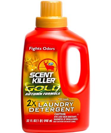 Scent Killer Gold Autumn Formula Odor Eliminator Laundry Detergent for Hunting Gear 32 Fluid Ounces