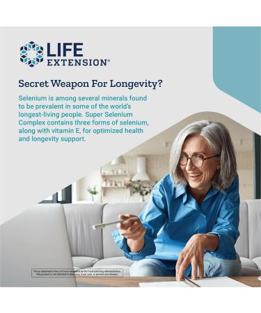 Life Extension Super Selenium Complex 200 mcg - 100 Vegetarian Capsules - Buy Online on SooperMarket.com