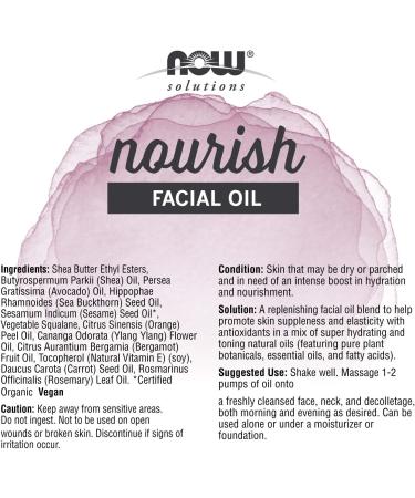 Now Foods Facial Oil Nourish 1 fl oz - Hydrating Skin Care Solution - Buy Online on SooperMarket.com