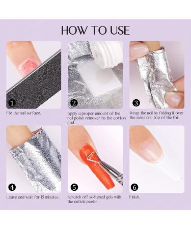 Saviland Gel Nail Polish Remover Foil Kit - 200pcs Nail Wraps with Cuticle Pusher | Gel Nail Polish Removal Kit for Home & Salon Use - Buy Online on SooperMarket.com