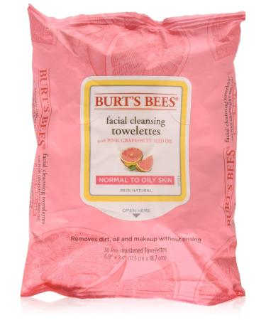 Burt's Bees Clarifying Facial Towelettes With Pink Grapefruit  30 Pre-Moistened Towelettes