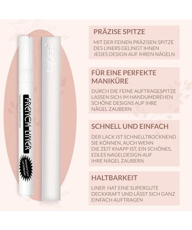 Hairlich French Liner Manicure Pen Manicure Pedicure White Nail Polish Paint Pen Pen Shape White Nail Tips Nail Art Nail Styling - Buy Online on SooperMarket.com