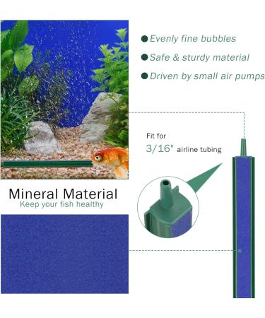 HEVEER Aquarium Air Stone - 20cm Bubble Diffuser (5 Pieces) with Suction Cups for Oxygen Pump in Fish Tanks - Buy Online on SooperMarket.com