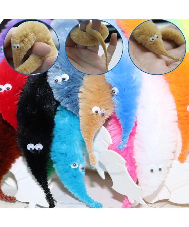 Happy Will 64 Pcs Worm on String Fuzzy Wiggly Funny Toys for Kids Cat - Carnival Party Favors, Random Colors - Buy Online on SooperMarket.com