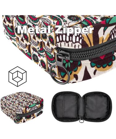 Vintage Skull Mexico Panty Liners - Small Period Bag for Purse | Menstrual Pads, Tampons & More | Multi-colored - Buy Online on SooperMarket.com