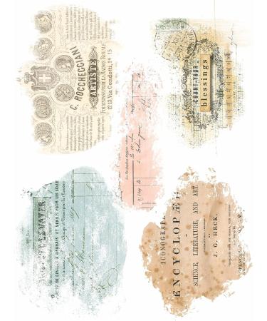 Script Pieces Overlay Rice Paper  8 x 10.5 inch - 6 x Different Printed Mulberry Paper Images 30gsm Visible Fibres for Decoupage Crafts Mixed Media Collage Art - Buy Online on SooperMarket.com