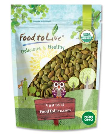Organic Dry Roasted Pumpkin Seed Kernels with Himalayan Salt, 2 Pounds  Non-GMO, Oven Roasted Whole Pepitas, No Oil Added, Shelled, Vegan, Kosher, Bulk 2 Pound (Pack of 1)