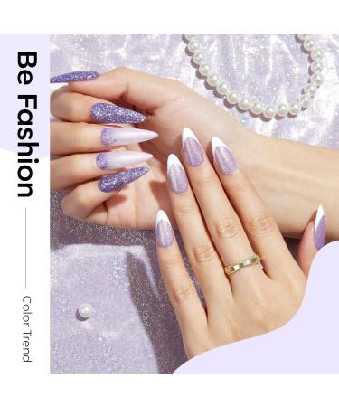 Modelones Purple Glitter Gel Nail Polish 6 Colors Shimmer Violet Mermaid Gel Polish Cat Eye Sparkle gel nail Soak Off Led Summer Nail Gel Polish for Women Girl DIY Nail Art Gift Purple Gliiter - Buy Online on SooperMarket.com