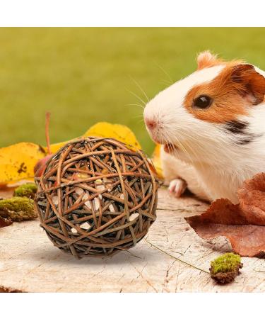 Nature Willow Ball Toys for Small Animals - 4-Piece Set for Guinea Pigs Rabbits Chinches & Birds - Ideal Pet Accessories (10cm) - Buy Online on SooperMarket.com