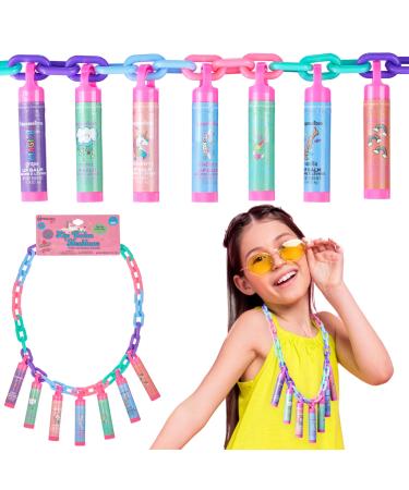Expressions 7pc Lip Balm Collection - Day Of The Week Necklace Fashionable Colorful Jewelry Necklace Party Favors For Girls Non Toxic