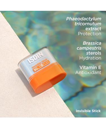 ISDIN Invisible Stick SPF 50 Invisible Sunscreen Stick for Sensitive Areas that is Applied Comfortably 10 gr - Buy Online on SooperMarket.com