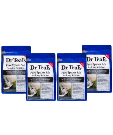 Dr Teal's Activated Charcoal & Lava Salt Soaking Solution 3 lbs (Pack of 4)