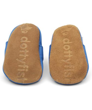 Dotty Fish Soft Leather Baby Shoes | Toddler Sandals | Non-Slip Suede Soles | Sky Blue | 0-6 Months to 3-4 Years - Buy Online on SooperMarket.com