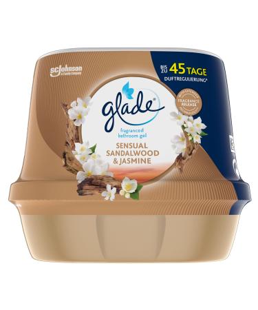 Glade Bathroom Fragrance Gel Fragrance: Sensual Sandalwood & Jasmine Pack of 8 (8 x 180g)