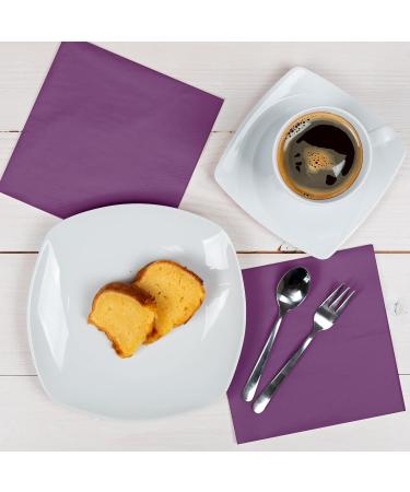 HEKU 100 Purple 3-Layer Napkins - 33x33cm | 5-Pack | Stylish & Highly Absorbent | Perfect for Events & Gastronomy | International Shipping Available - Buy Online on SooperMarket.com