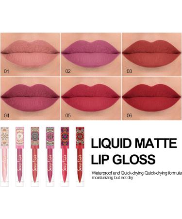 6-Piece Nude Matte Liquid Lipstick Set - Long Lasting, Waterproof Lip Gloss for Women - Gift for Makeup Enthusiasts - Set D - Buy Online on SooperMarket.com