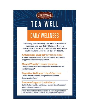 Celestial Seasonings Daily Wellness Herbal Tea - Organic Honey Lemon, Caffeine Free, 12 Bags - Buy Online on SooperMarket.com