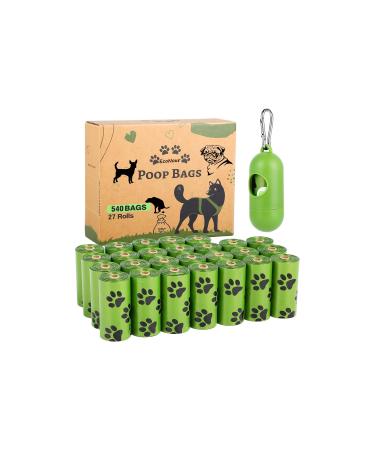 EcoNour Dog Poo Bags 540 Counts Biodegradable Poop Waste Bag with Odor-Masking Scent and Dispenser - 100% Leak Proof Convenient Dispensing Durable & Generously Sized Dog Poop Bags for Pet Owners