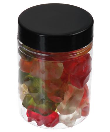 Pohli 100 ml PET jar transparent with black plastic lid 20 pieces