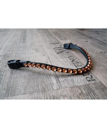 Generous head strips with quick lock and 10mm stone horse Horse brow band (warm blood xl 45 cm rose gold) warm blood XL 45 cm rose gold