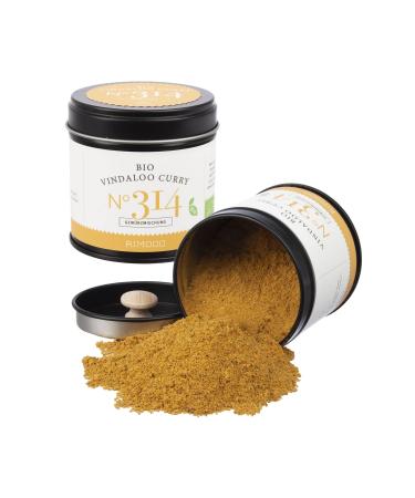 Rimoco N 314 Bio Vindaloo Curry - wonderfully sharp and spicy delicious original recipe from Goa in western India |Organic extension (DE- KO-007) |70g in an elegant spice jar with aromadeckel