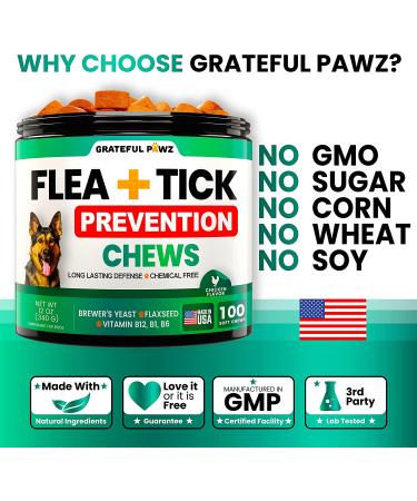 Flea & Tick Prevention Chewables for Dogs - Natural Control Supplement - Oral Pills for All Breeds - Made in USA - Buy Online on SooperMarket.com