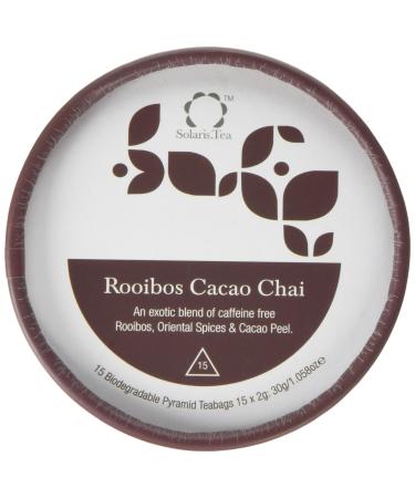 Solaris Tea - Organic Rooibos Cacao Chai Tea | 100% Organic Whole Leaf Tea | Certified Vegan | 15 x 2g Biodegradable Pyramid Teabags (1 x 30 g) Rooibos 30 g (Pack of 1)