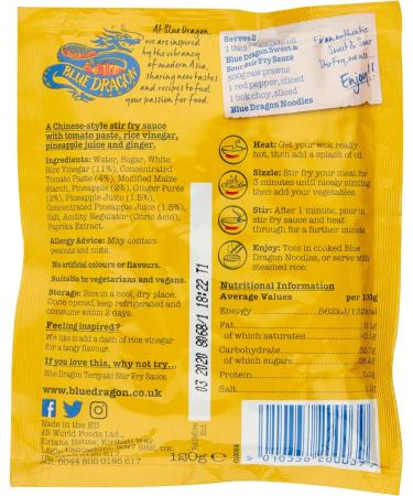 Blue Dragon Stir Fry Sauce Sachet - Black Bean Sweet & Sour Sweet Chilli & Garlic (120g Pack of 3) - Buy Online on SooperMarket.com