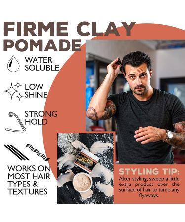 Suavecito Firme Clay Pomade 4 oz - 2 Pack | Strong Hold, Low Shine Matte Hair Clay for Men - Buy Online on SooperMarket.com