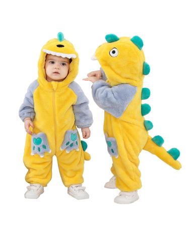 Doladola Baby Romper Animal Dalmatians Onesies Toddler's Romper Jumpsuit Newborn Baby Outfit 2 5-3 5 Years Yellow Dino