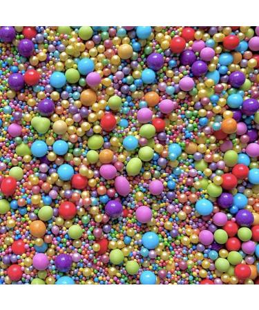 Rainbow pride orange pink yellow blue green 100s & 1000s sprinkles for summer pearls chocolate balls edible cupcake cake toppers biscuits decoration 100s 1000s bright birthday party baking Pi ata
