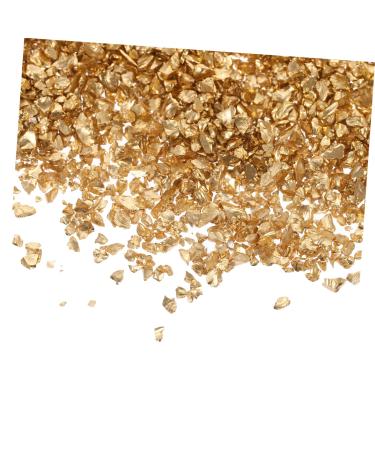 WOONEKY 1 Glass in Bulk DIY Crafts Bulk Epoxy Resin Mini Wooden Decorations Vintage Glass Vintage Bud Irregular Glass Glitter Manicure Fillers Bulk Chips Accessories Nail 0.5X0.3cm Golden
