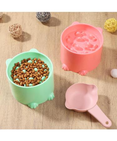 Heyu-Lotus Raised Cat Bowl Cat Bowls with Stand Tilted Elevated Cat Slow Feeder Cat Food Bowls Ergonomic Cat Feeding Bowls Cat Food Water Bowl Cat Dishes Raised Cat Feeder - Buy Online on SooperMarket.com