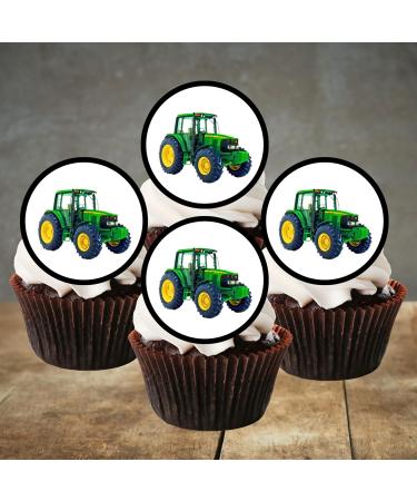 48 Tractor Farmer Edible PREMIUM THICKNESS SWEETENED VANILLA Wafer Rice Paper Mini Cupcake Toppers Cake Pops Cookies - Buy Online on SooperMarket.com