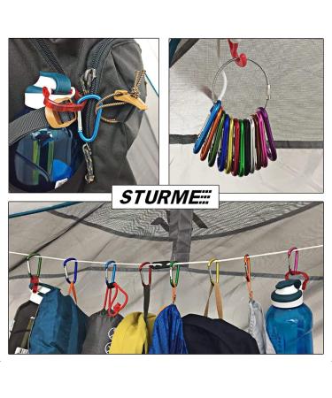 STURME Aluminum D Ring Carabiners Set - 24 PCS Mini Keychain Clips for Outdoor Camping - Durable & Spring Loaded Gate - Buy Online on SooperMarket.com