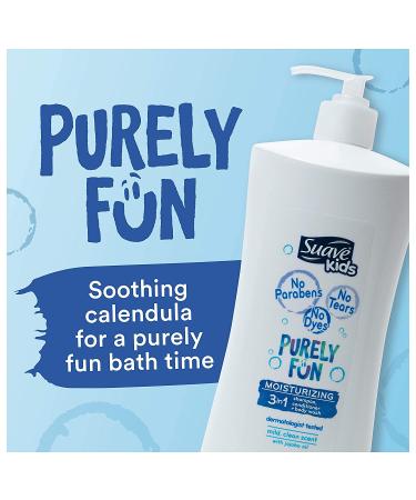 Suave Kids Purely Fun 3-in-1 Shampoo Conditioner Body Wash 28 Fl Oz - Pack of 4 | Paraben Free & Dermatologist Tested Kids Shampoo - Buy Online on SooperMarket.com