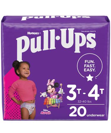 Pull-Ups Girls' Potty Training Pants, Size 5, 3T-4T, 20 Ct 3T-4T (20 Count)