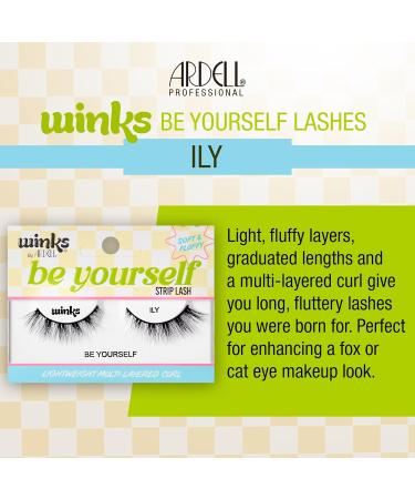 Ardell Winks Be Yourself Lashes - ILY Eye-Enhancing Black Strip Lash (1 Pair) | International Shipping Available - Buy Online on SooperMarket.com